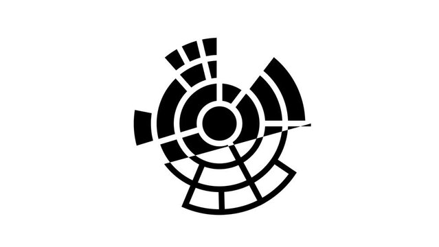 sunburst chart line icon animation