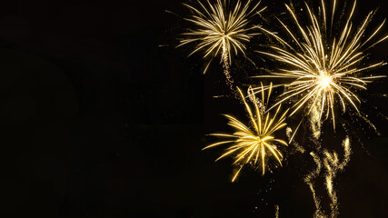 Sylvester, new year, new year's eve  2024 background banner  - Golden firework fireworks...