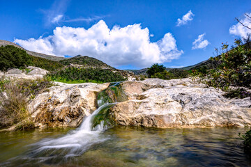 Small stream springtime in Ano Meria, Syros island, Cyclades, Greece