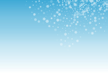 Gray Snow Vector Blue Background. Holiday White