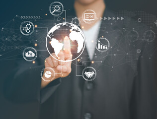 Cloud Computer technology.Internet of things,technology big data,business strategy, digital transformation change management,cloud transfer network of Data,cybersecurity,Ai technology.