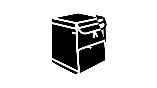 delivery bag box line icon animation