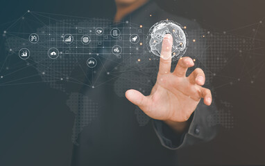 Cloud Computer technology.Internet of things,technology big data,business strategy, digital transformation change management,cloud transfer network of Data,cybersecurity,Ai technology.