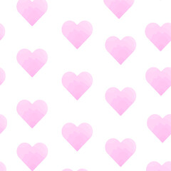Hearts seamless background. Pink heart pattern. vector template for Valentine's day