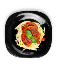 spaghetti with tomato sauce and sprinkled with cheese