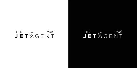 Jet airplane logo design simple and modern 6