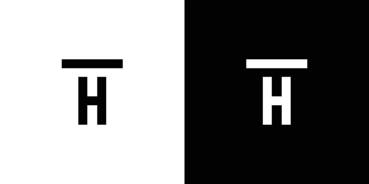 Modern and strong letter TH initials logo design 2
