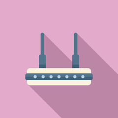 Wifi router icon flat vector. Interface button. Email app