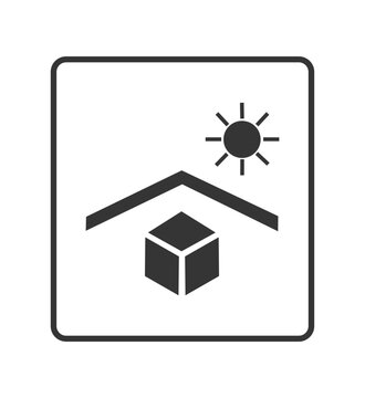 Keep away from heat or direct sunlight Icon.  

