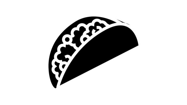 taco food line icon animation