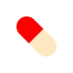 Pill icon isolated on white background. 