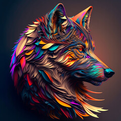 wolf head vector - obrazy, fototapety, plakaty