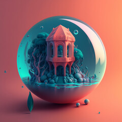 Machine minimalist surreal 3d render octane