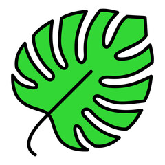 Monstera Filled Line Icon