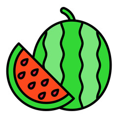 Watermelon Filled Line Icon