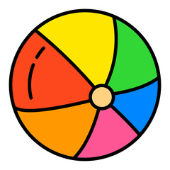 Beach Ball Filled Line Icon