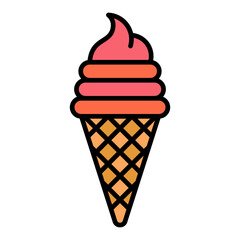 Ice Cream Filled Line Icon
