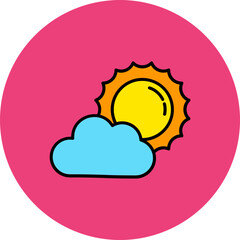 Sunny Multicolor Circle Filled Line Icon