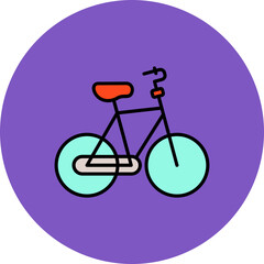 Bicycle Multicolor Circle Filled Line Icon
