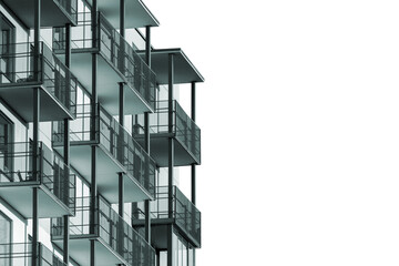 Apartment building with balconies isolated - 550402593