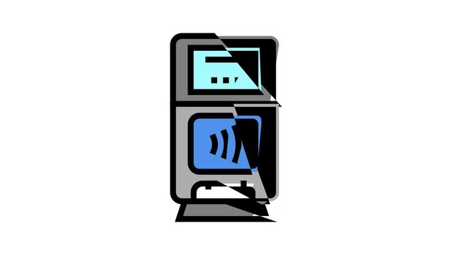 pos terminal contactless color icon animation