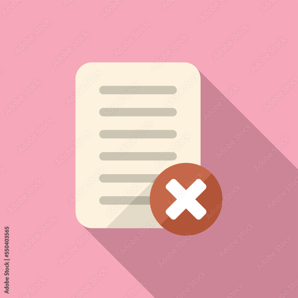 Poster rejected document icon flat vector. message digital. button web