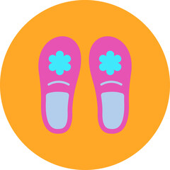 Slippers Multicolor Circle Flat Icon