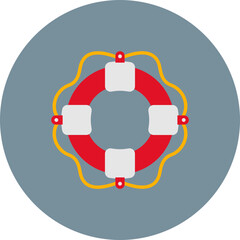 Lifesaver Multicolor Circle Flat Icon