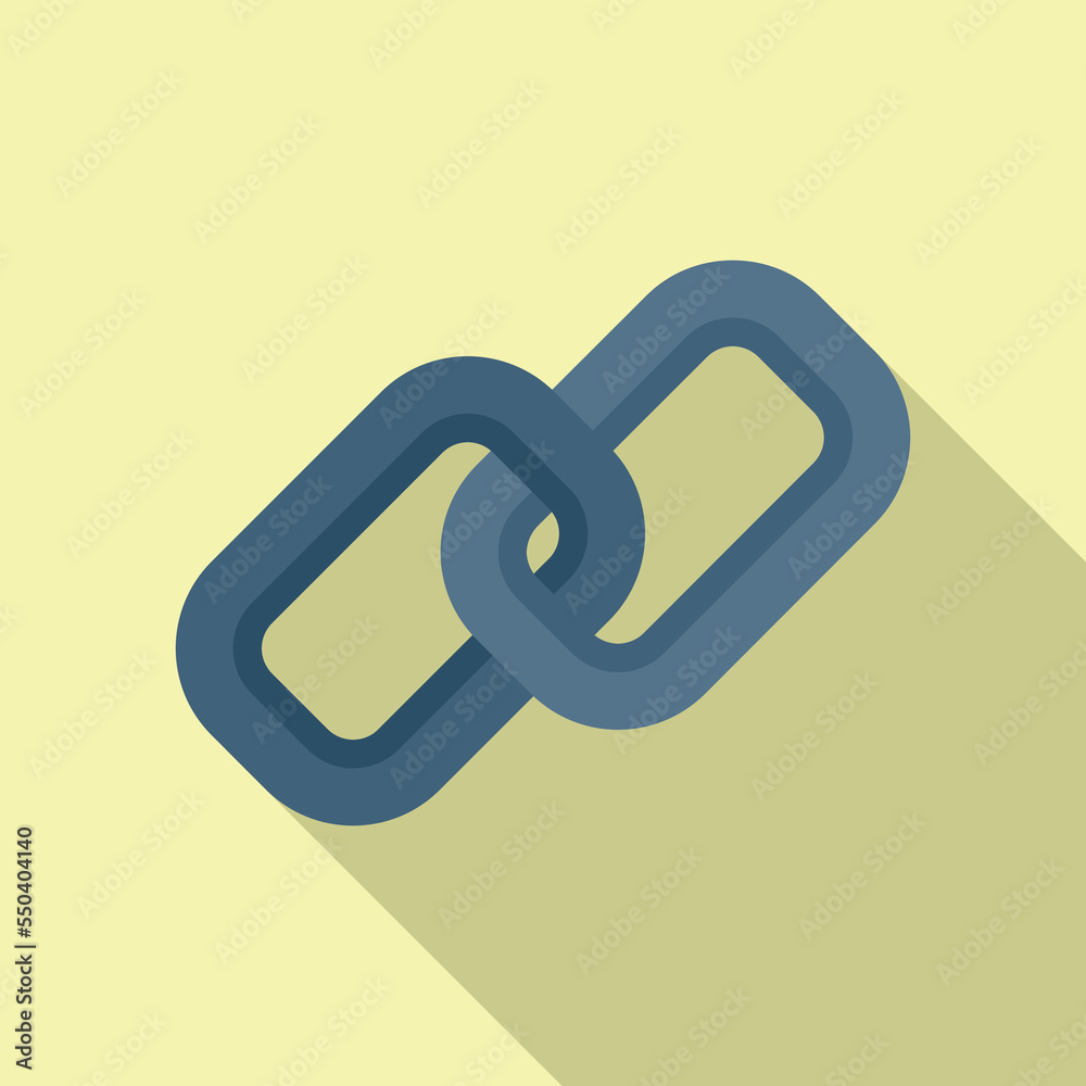 Poster computer chain icon flat vector. frame interface. internet user