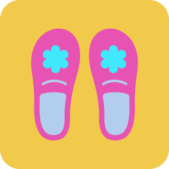 Slippers Multicolor Round Corner Flat Icon