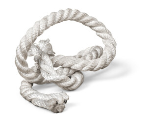 ship rope and knot isolated on white background