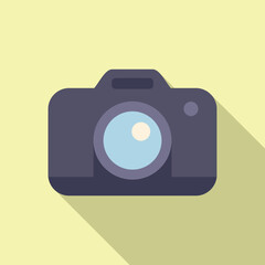 Camera icon flat vector. Computer interface. Smile system