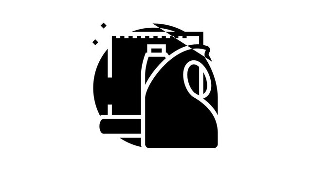 carpet cleaner detergent line icon animation