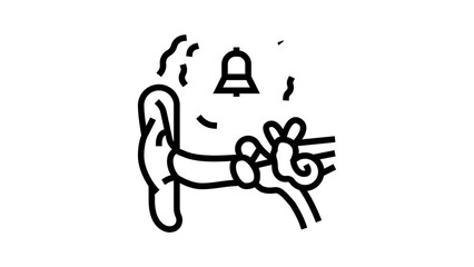 tinnitus health problem line icon animation