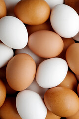 Overhead view of a group of eggs.