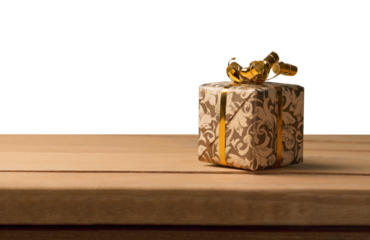 Cute gift box on background