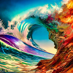 background with waves