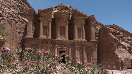 Jordan. Petra. 05.05.2021 One of the seven wonders of the world. The red rose city; Petra, capital of the Nabataean Arabs. Historical city. Unesco heritage site.
