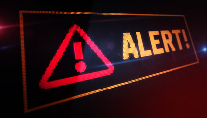 Alert symbol light flashing on digital display