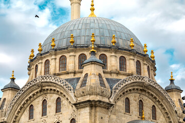 Fototapeta na wymiar Nusretiye Mosque is an ornate mosque located in the Tophane district of Beyoğlu, Istanbul, Turkey.