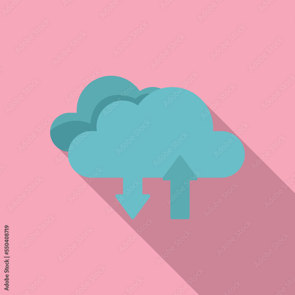 Poster data cloud icon flat vector. web button. internet interface