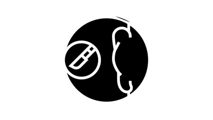 otoplasty surgery line icon animation