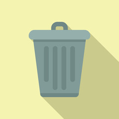 Recycle bin icon flat vector. Web interface. Time contact