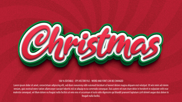 Christmas 3d style editable text effect