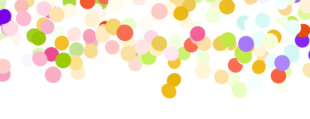 Multicolor confetti abstract background with a lot of falling pieces, isolated on a white background. Festive decorative tinsel element for design