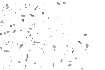Silver glitter confetti on a white background. Decorative element.