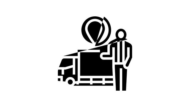 relocation services interior design line icon animation