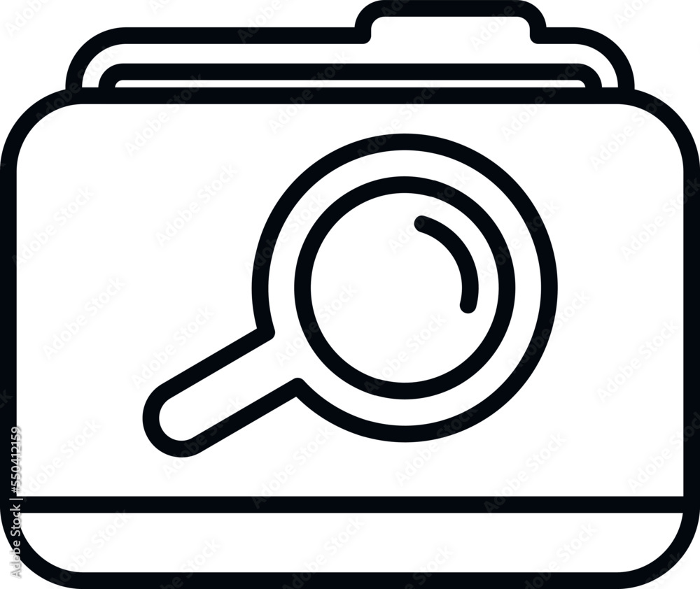 Poster folder data icon outline vector. computer interface. internet bar