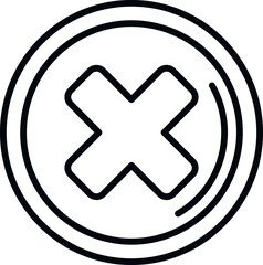 Rejected circle icon outline vector. Button interface. Email contact