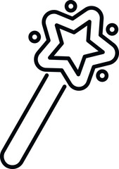 Wand stick icon outline vector. Interface button. Search app